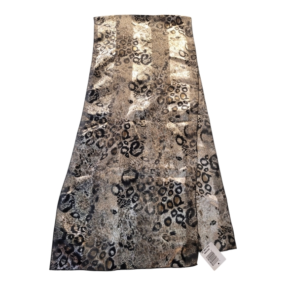 NWT Animal Print Scarf With Gold Shimmer - Picture 4 of 5